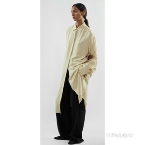 The Row Sonia Classic shirt dress in fluid herringbone-patterned viscose